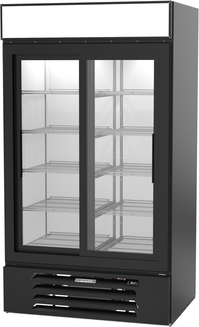 MMR38HC-1-B | MarketMax Glass Door Merchandiser Refrigerator in Black