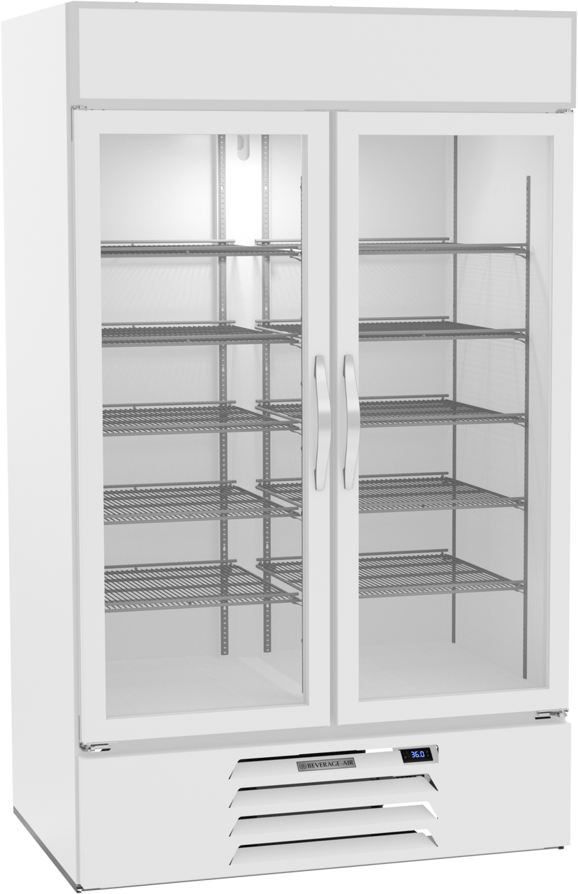 MMR44HC-1-W | MarketMax Glass Door Merchandiser Refrigerator in White
