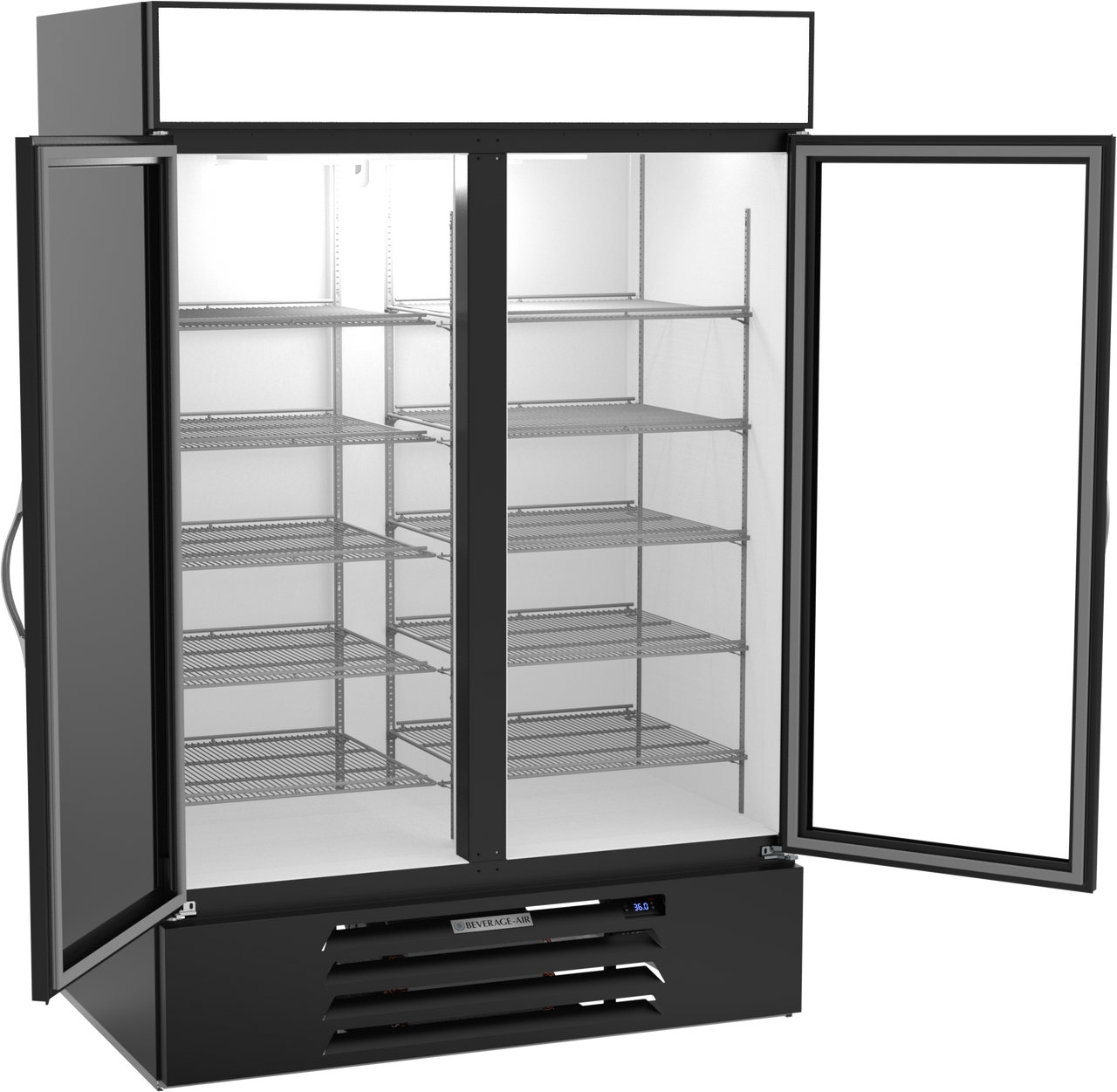 MMR49HC-1-B | MarketMax Glass Door Merchandiser Refrigerator in Black