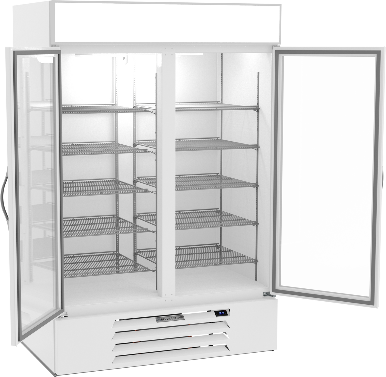 MMR49HC-1-W | MarketMax Glass Door Merchandiser Refrigerator in White