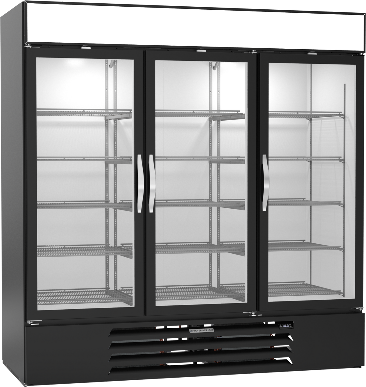 MMR72HC-1-B | MarketMax Glass Door Merchandiser Refrigerator in Black