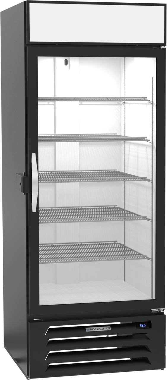 MMR27HC-1-B-IQ | MarketMax IQ Glass Door Merchandiser Refrigerator in Black