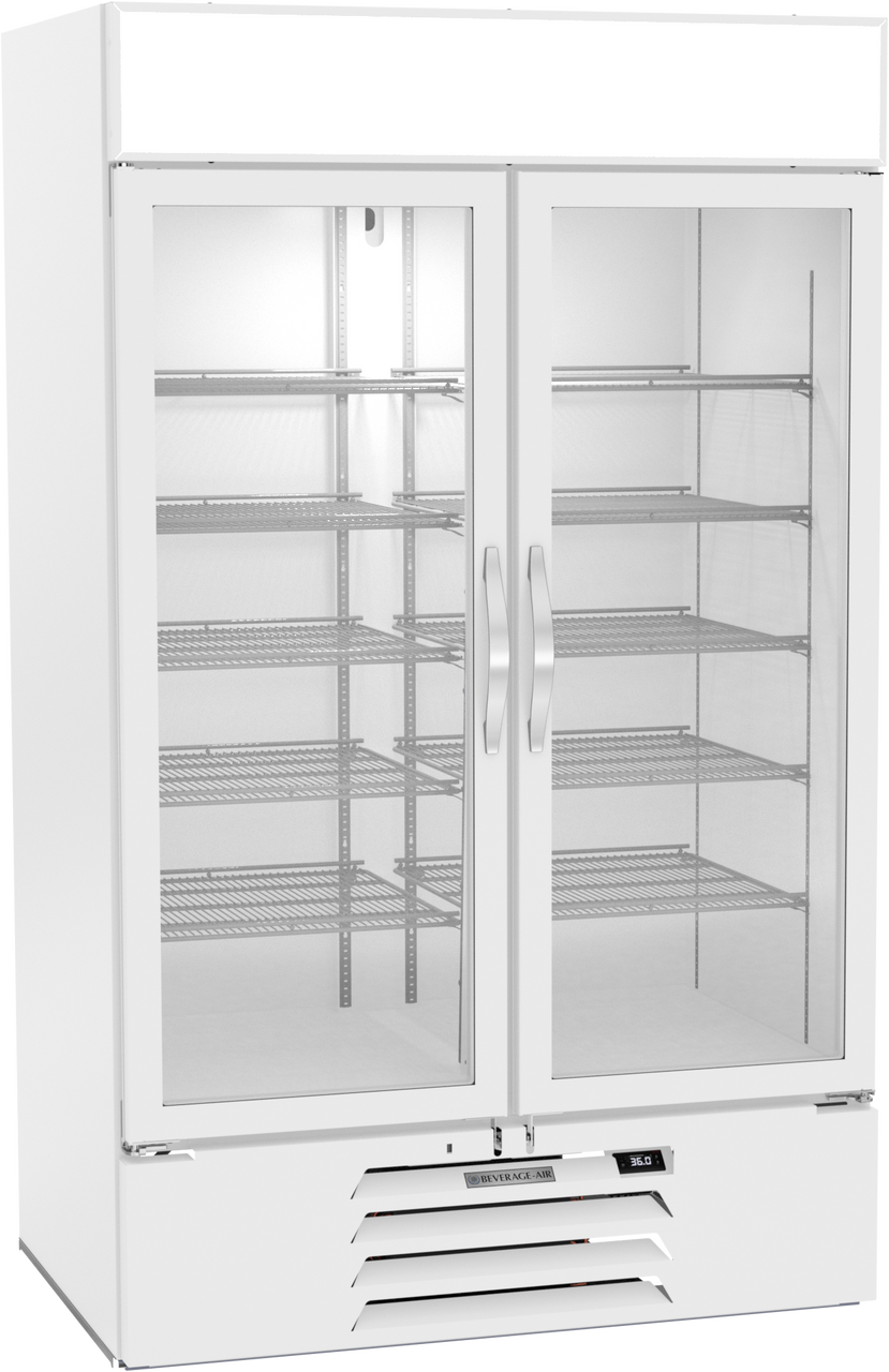 MMR44HC-1-W-IQ | MarketMax IQ Glass Door Merchandiser Refrigerator in White