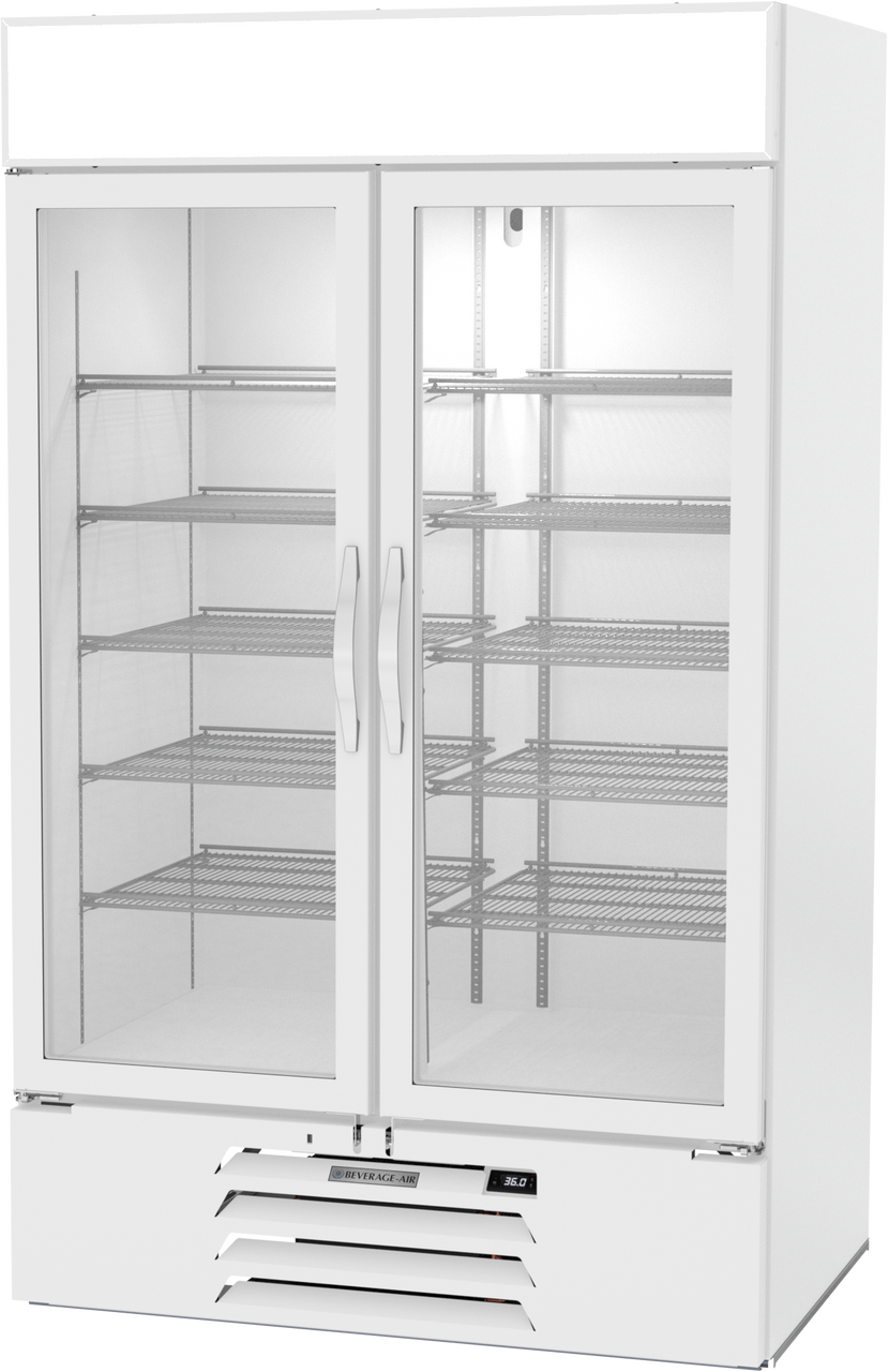 MMR44HC-1-W-IQ | MarketMax IQ Glass Door Merchandiser Refrigerator in White