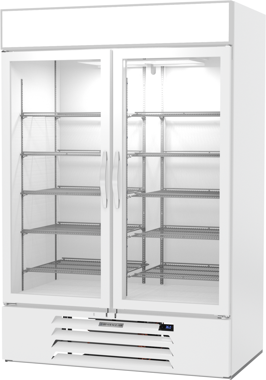 MMR49HC-1-W-IQ | MarketMax IQ Glass Door Merchandiser Refrigerator in White