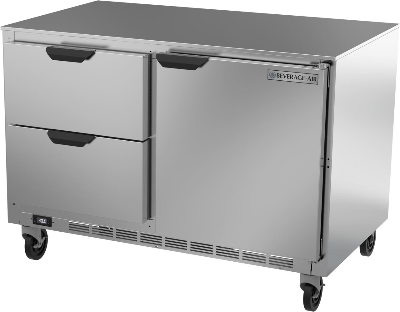 Perlick HP48FRB 48 Inch Undercounter Freezer/Refrigerator with 12 cu. ft.  Total Capacity, Individual Temperature Zones, Variable Speed Compressor,  Adjustable Full-Extension Shelves and Door Locks: Built In