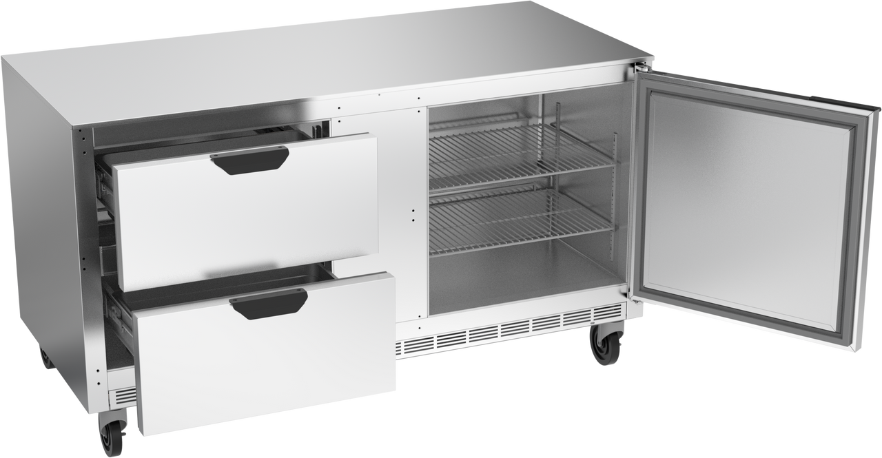 MXCF60UHC Undercounter Freezer, Double Door, Silver