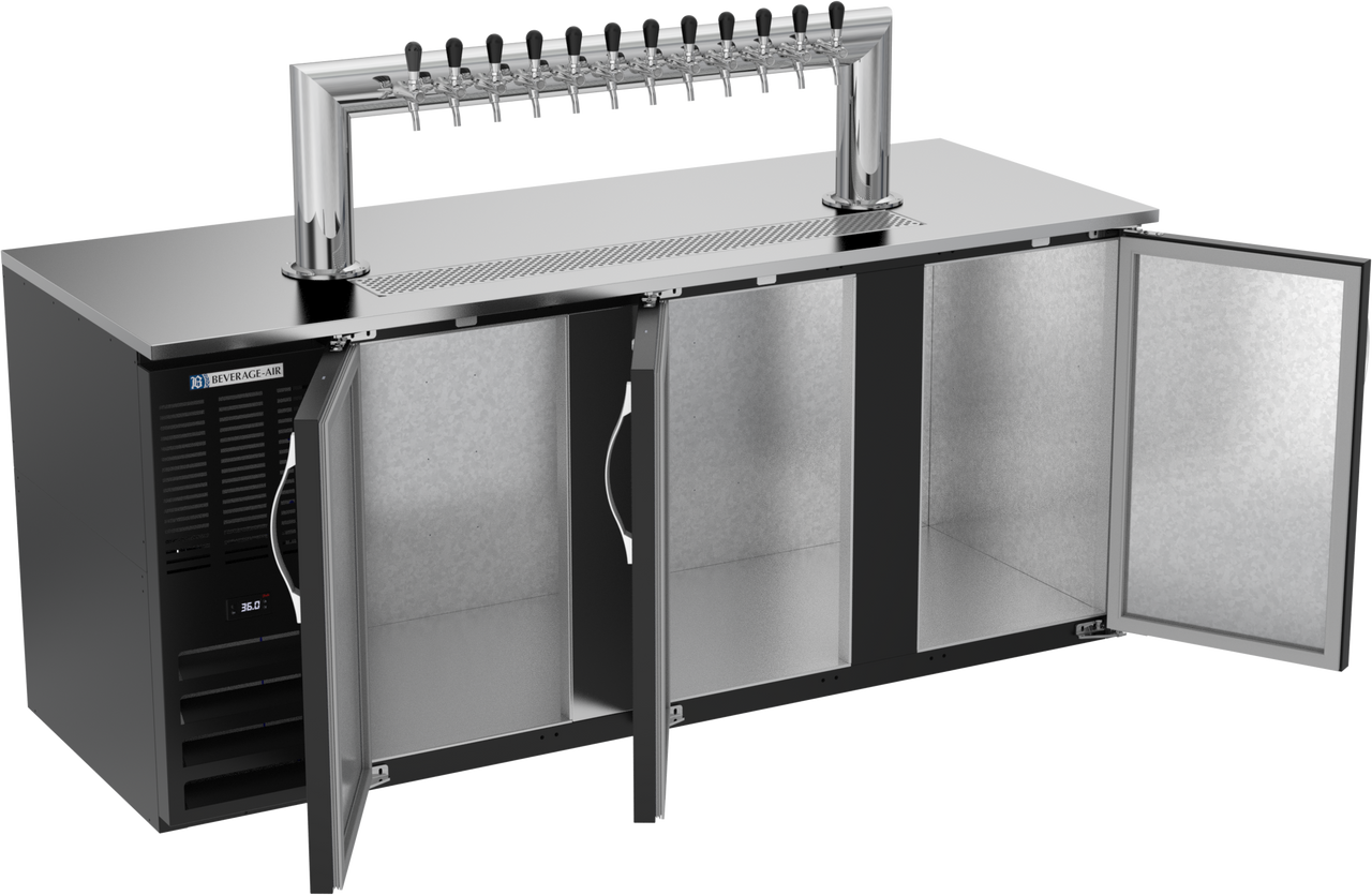 DD78HC-B-12T | 78" Twelve Tap Direct Draw Dispenser in Black