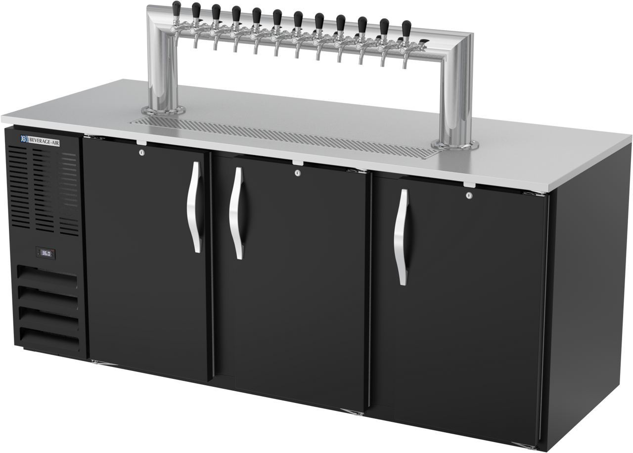 DD78HC-B-12T | 78" Twelve Tap Direct Draw Dispenser in Black