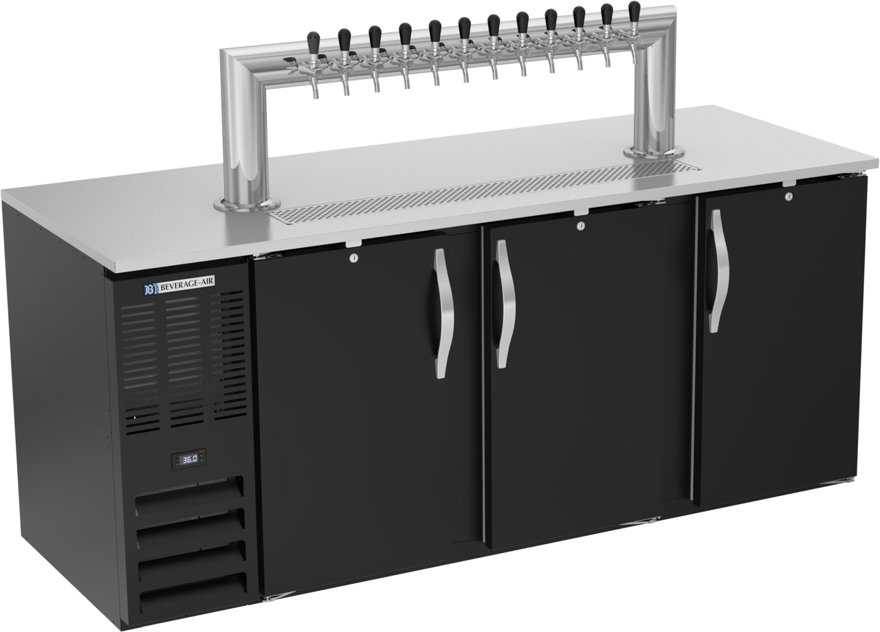 DD78HC-B-12T | 78" Twelve Tap Direct Draw Dispenser in Black