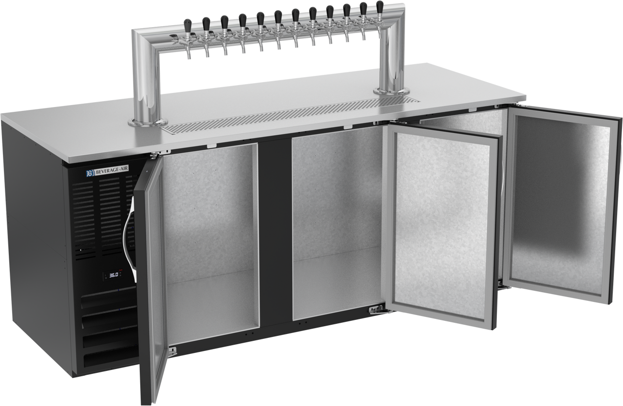 DD78HC-B-12T | 78" Twelve Tap Direct Draw Dispenser in Black