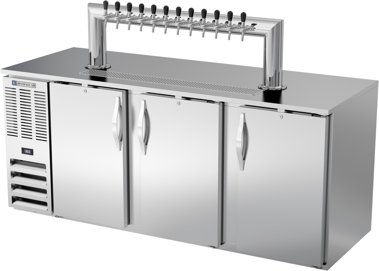 DD78HC-S-12T | 78" Twelve Tap Direct Draw Dispenser in Stainless Steel