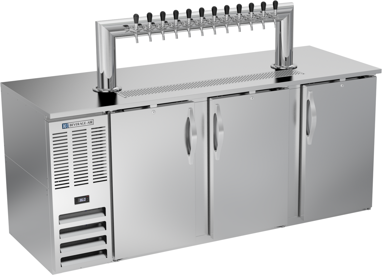 DD78HC-S-12T | 78" Twelve Tap Direct Draw Dispenser in Stainless Steel