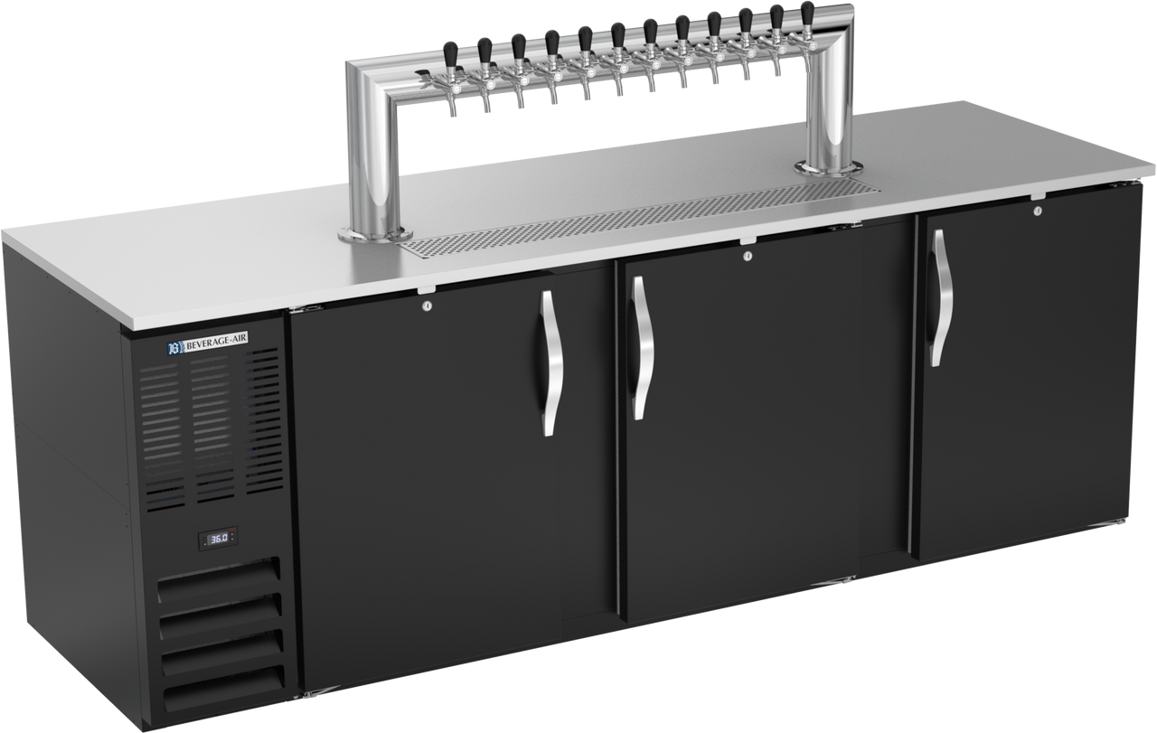 DD94HC-B-12T | 94" Twelve Tap Direct Draw Dispenser in Black