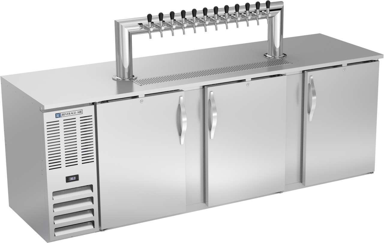 DD94HC-S-12T | 94" Twelve Tap Direct Draw Dispenser in Stainless Steel