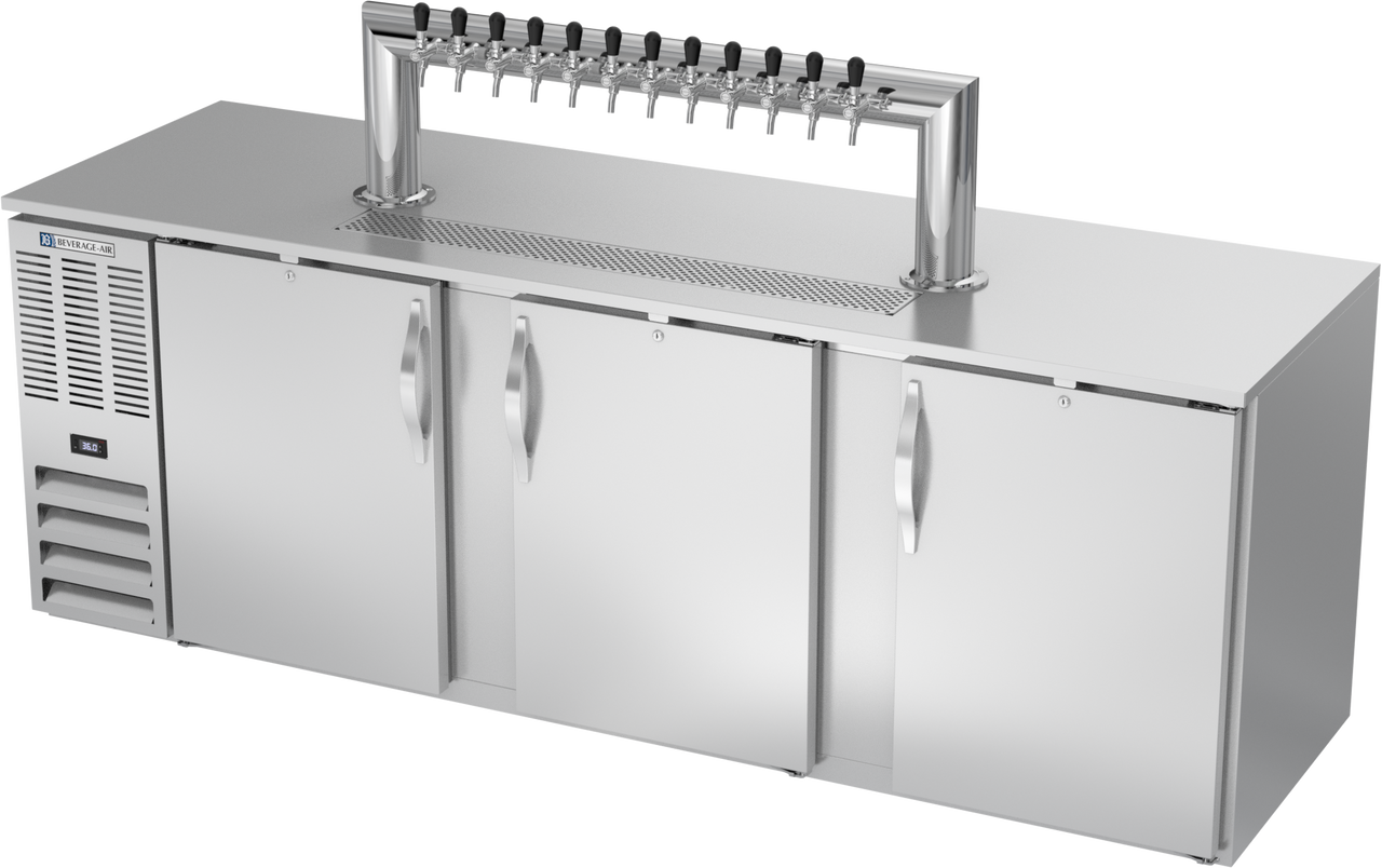 DD94HC-S-12T | 94" Twelve Tap Direct Draw Dispenser in Stainless Steel