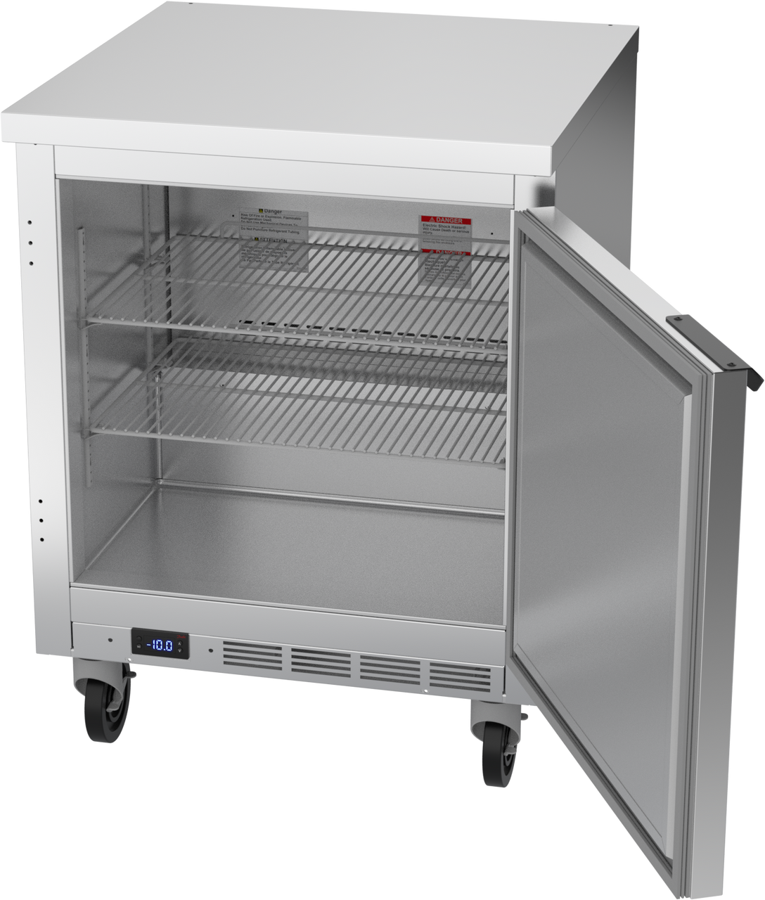 WTF27HC-FLT | 27" Worktop One Door Freezer Shallow Depth with Flat Top