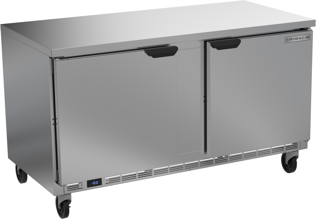 WTF60AHC-FLT | 60" Worktop Two Door Freezer with Flat Top