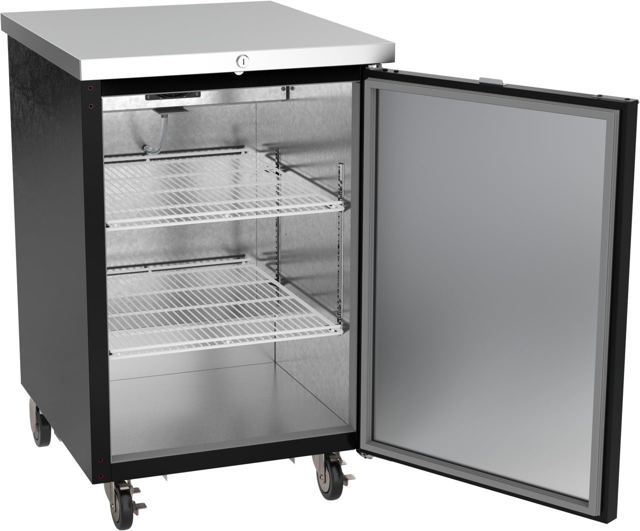 BB24HC-1-F-B | 24" Solid Door Food Rated Back Bar in Black