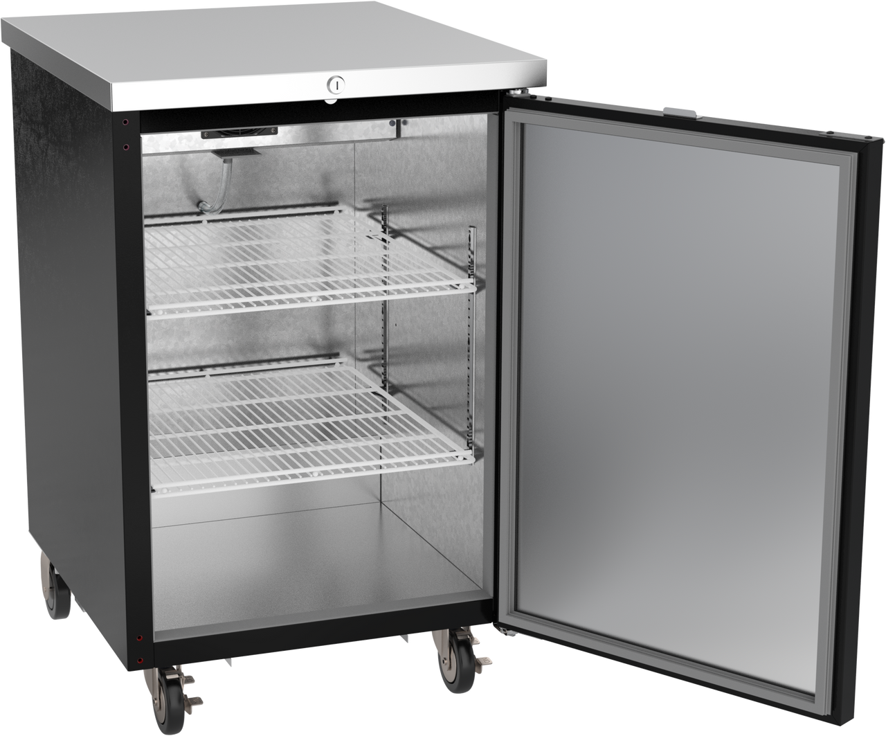 BB24HC-1-F-B | 24" Solid Door Food Rated Back Bar in Black