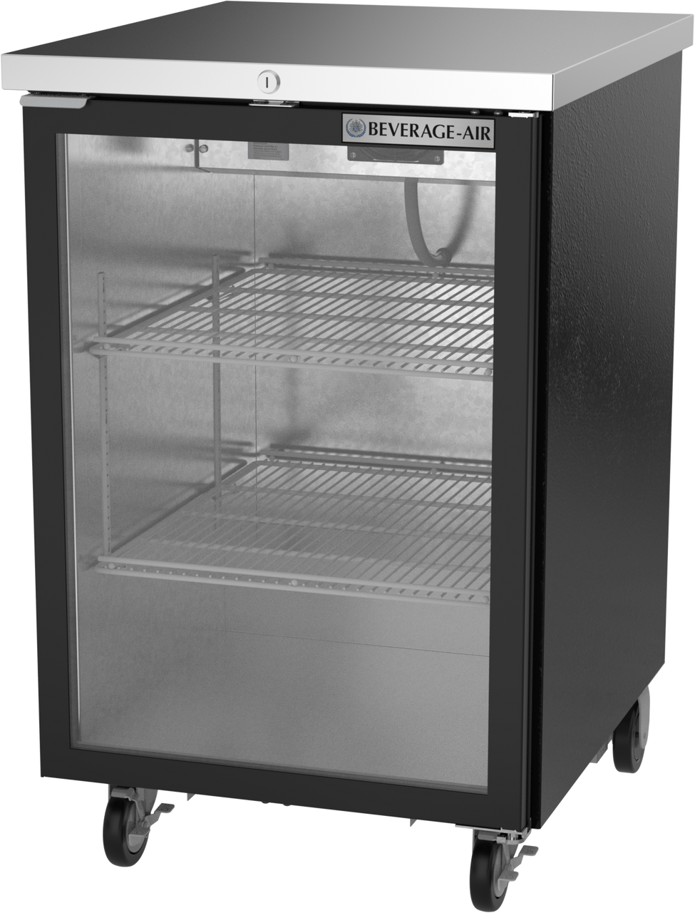 BB24HC-1-FG-B | 24" Glass Door Food Rated Back Bar in Black