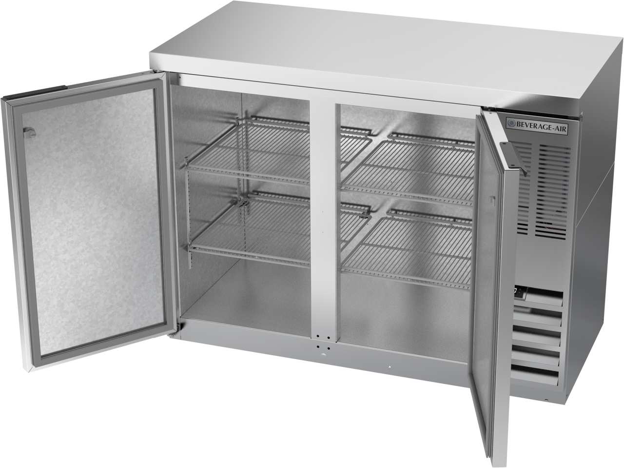 BB48HC-1-F-S-27 | 48" Solid Doors Food Rated Back Bar in Stainless Steel with SS Top