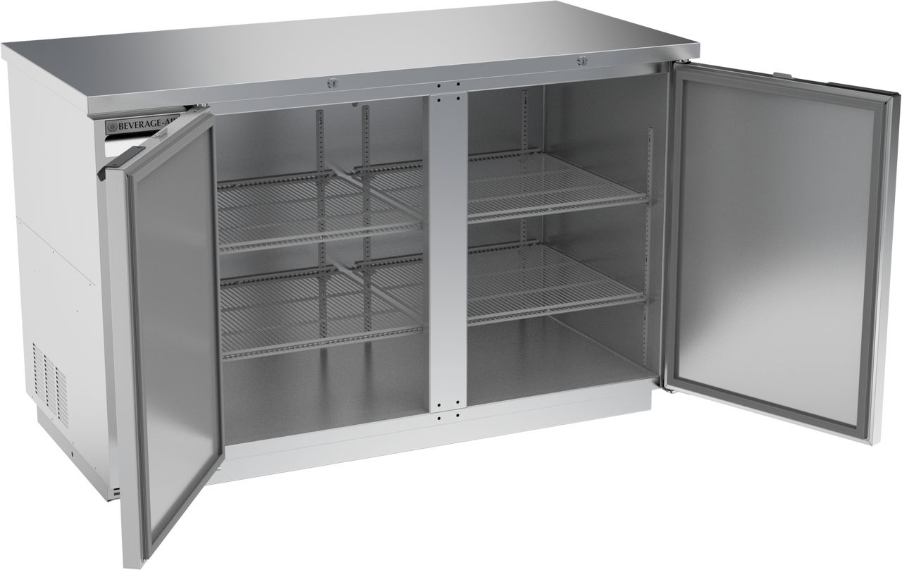 BB58HC-1-S | 58" Solid Doors Back Bar in Stainless Steel