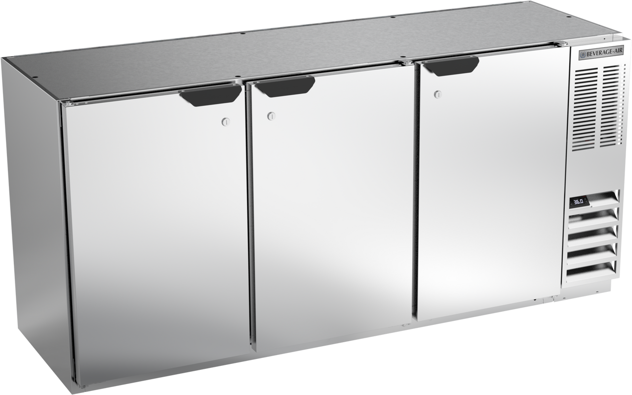 BB72HC-1-F-S | 72" Solid Doors Food Rated Back Bar in Stainless Steel