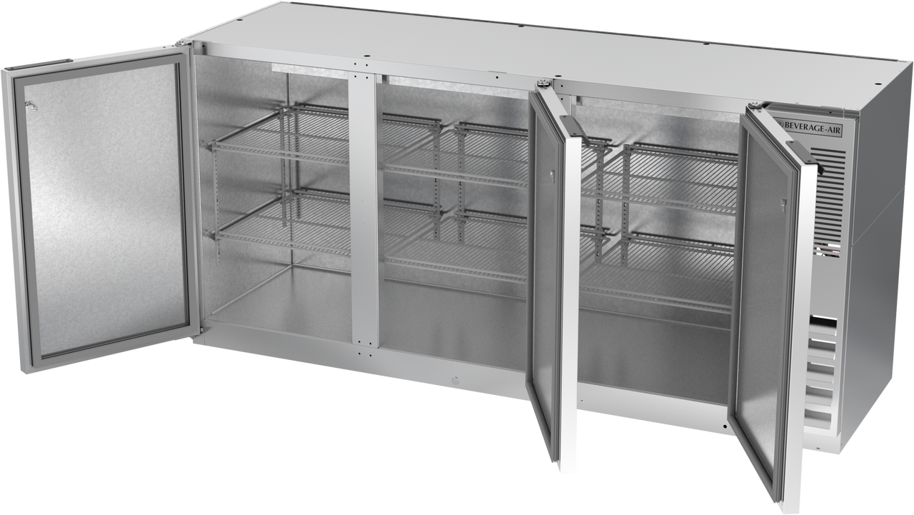 BB72HC-1-S | 72" Solid Doors Back Bar in Stainless Steel