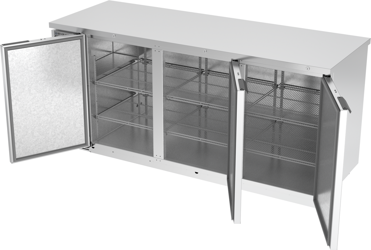BB78HC-1-S | 78" Solid Doors Back Bar in Stainless Steel