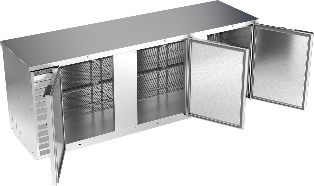 BB94HC-1-F-S | 94" Solid Doors Food Rated Back Bar in Stainless Steel