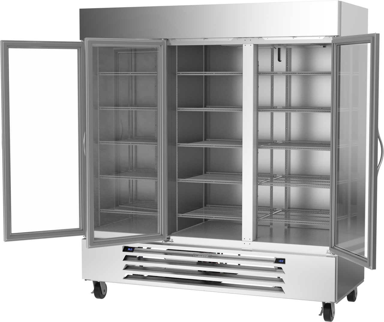 HBRF72HC-1-B-G | Horizon Bottom Mount Glass Door Dual Temp Refrigerator/Freezer