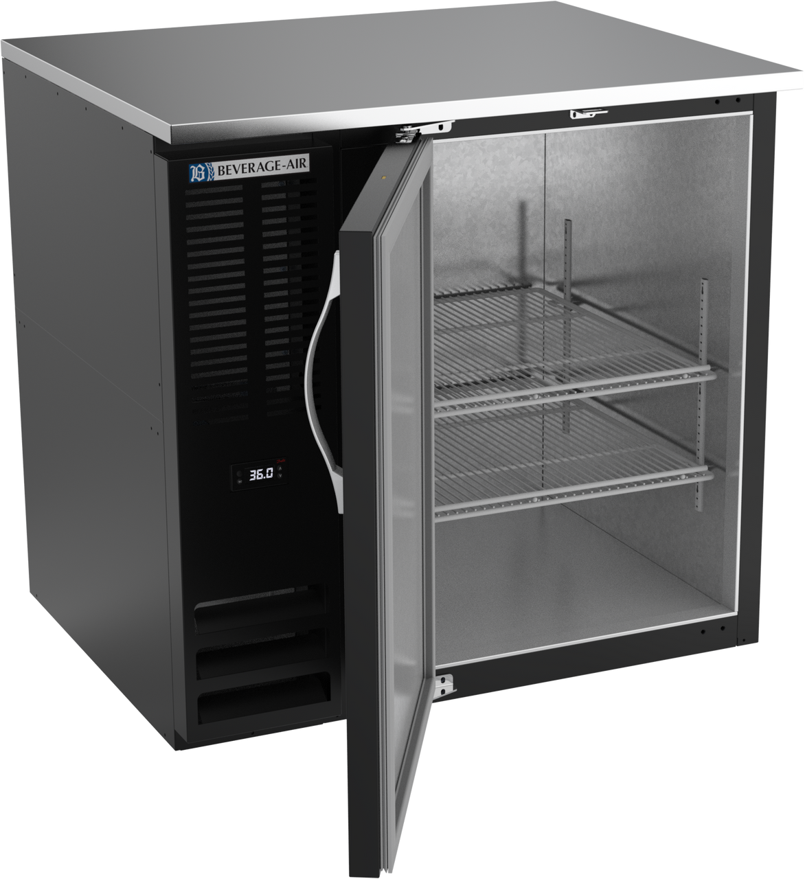 BB36HC-B | 36" Solid Door Back Bar in Black