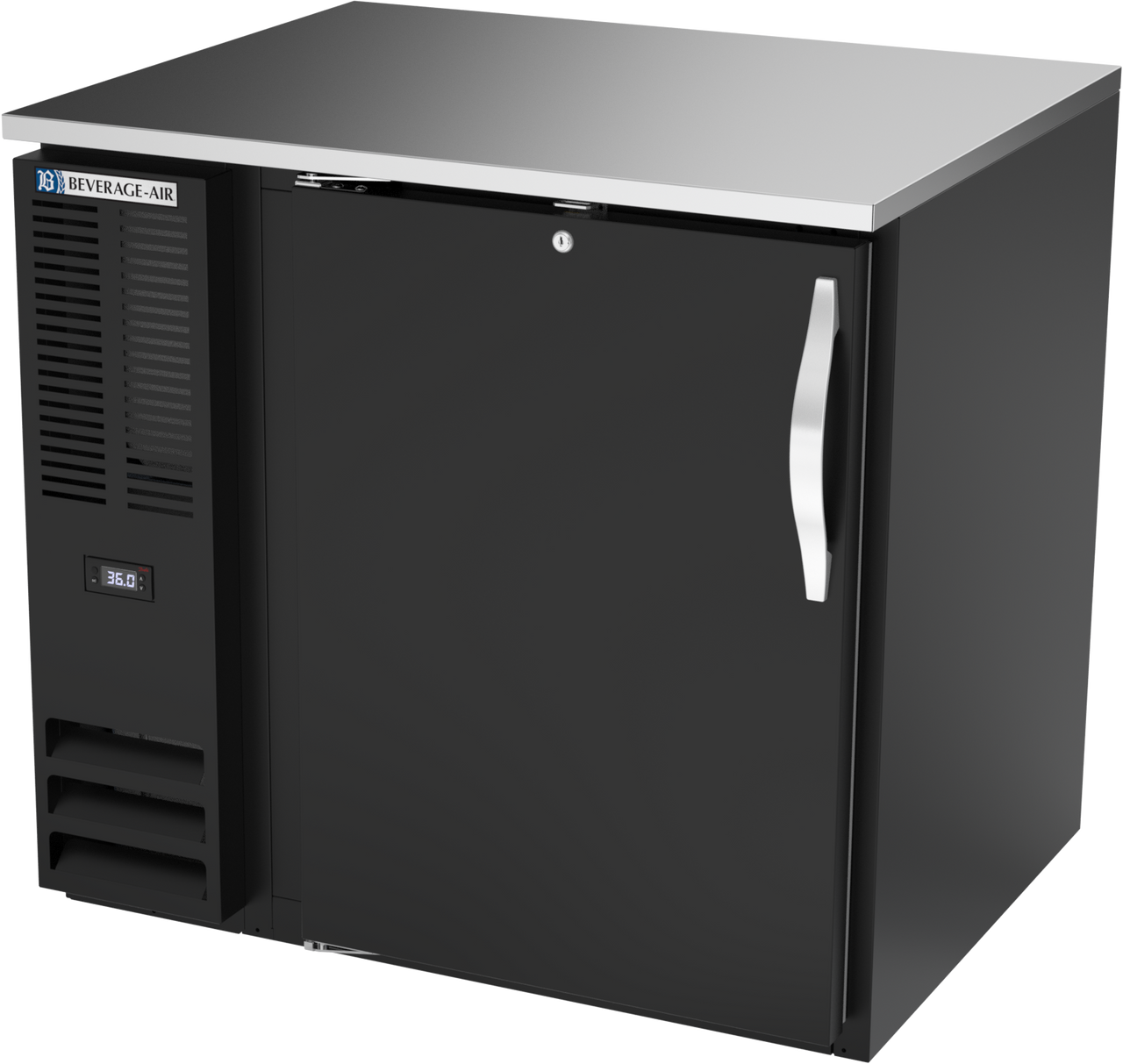 BB36HC-B | 36" Solid Door Back Bar in Black