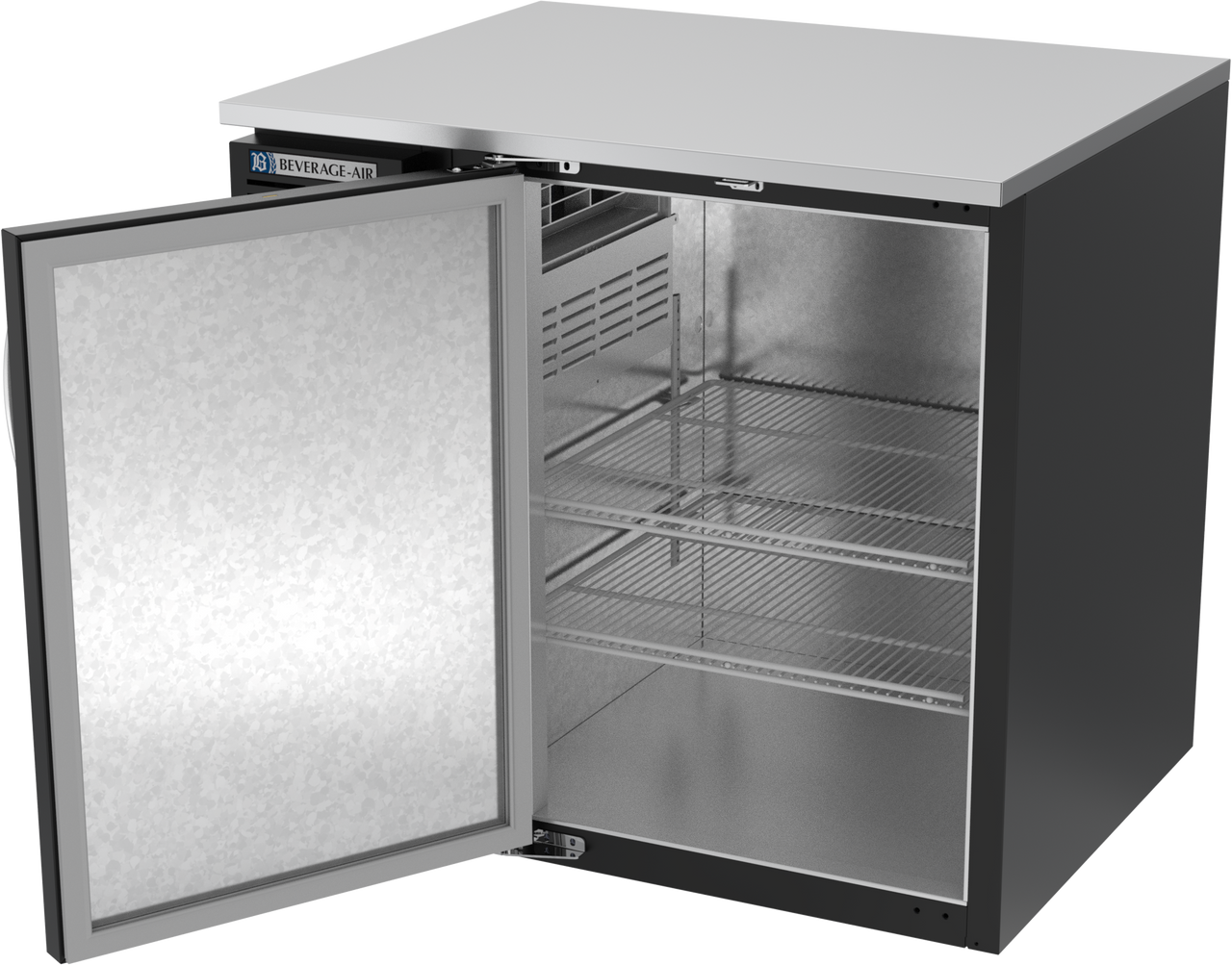 BB36HC-F-B | 36" Solid Door Food Rated Back Bar in Black