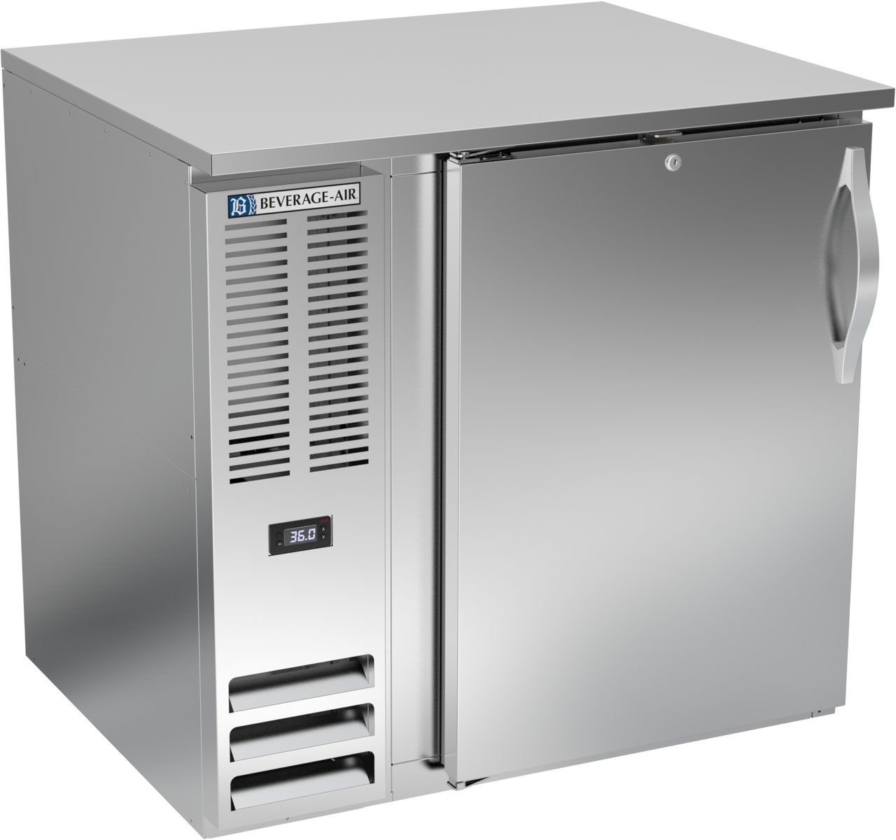 BB36HC-F-S | 36" Solid Door Food Rated Back Bar in Stainless Steel