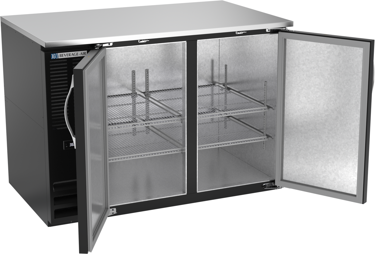 BB48HC-B | 48" Solid Doors Back Bar in Black