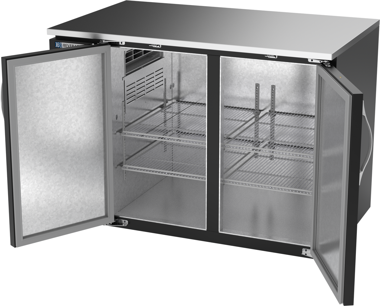 BB48HC-B | 48" Solid Doors Back Bar in Black