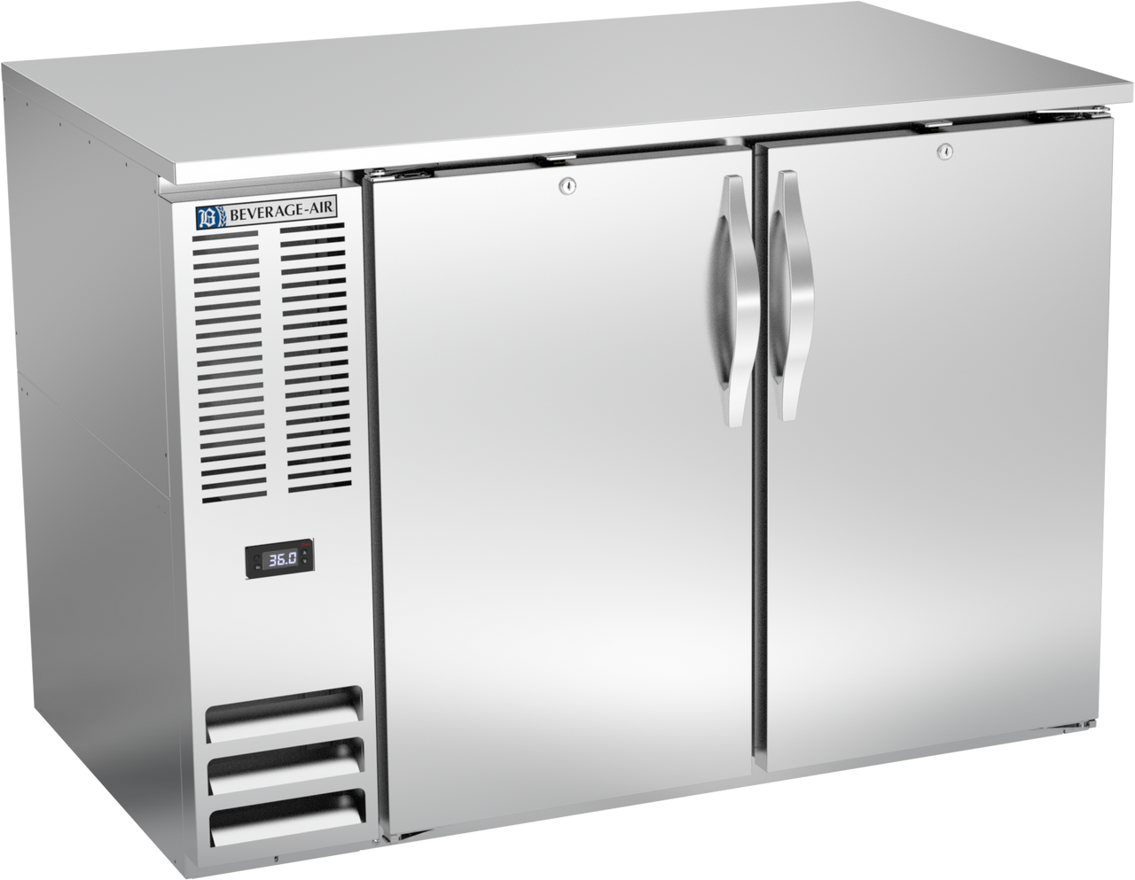 BB48HC-F-S | 48" Solid Doors Food Rated Back Bar in Stainless Steel BB48HC-F-S | 48" Solid Doors Food Rated Back Bar in Stainless Steel