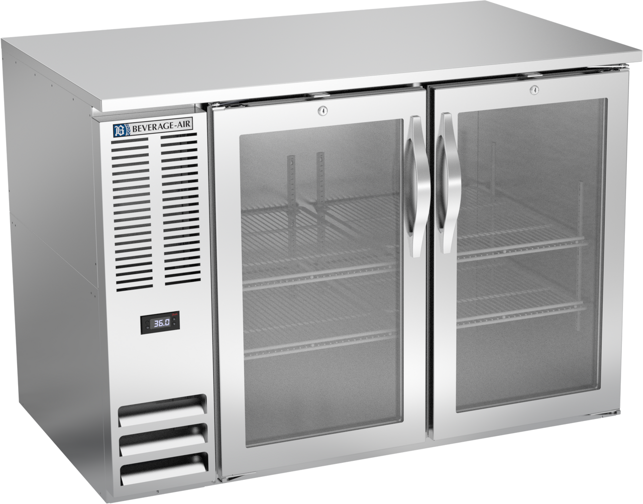 BB48HC-G-S | 48" Glass Doors Back Bar in Stainless Steel BB48HC-G-S | 48" Glass Doors Back Bar in Stainless Steel