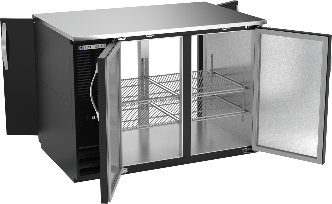 BB48HC-PT-B | 48" Solid Doors Pass-thru Back Bar in Black BB48HC-PT-B | 48" Solid Doors Pass-thru Back Bar in Black