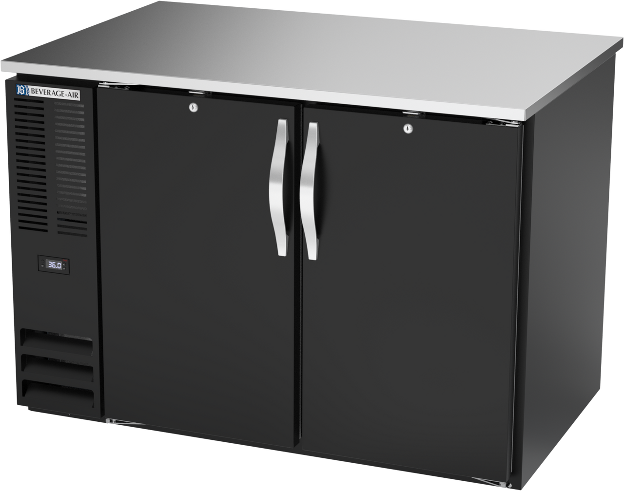 BB48HC-PT-B | 48" Solid Doors Pass-thru Back Bar in Black BB48HC-PT-B | 48" Solid Doors Pass-thru Back Bar in Black