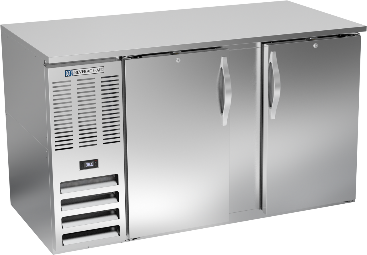 BB58HC-F-S | 58" Solid Doors Food Rated Back Bar in Stainless Steel