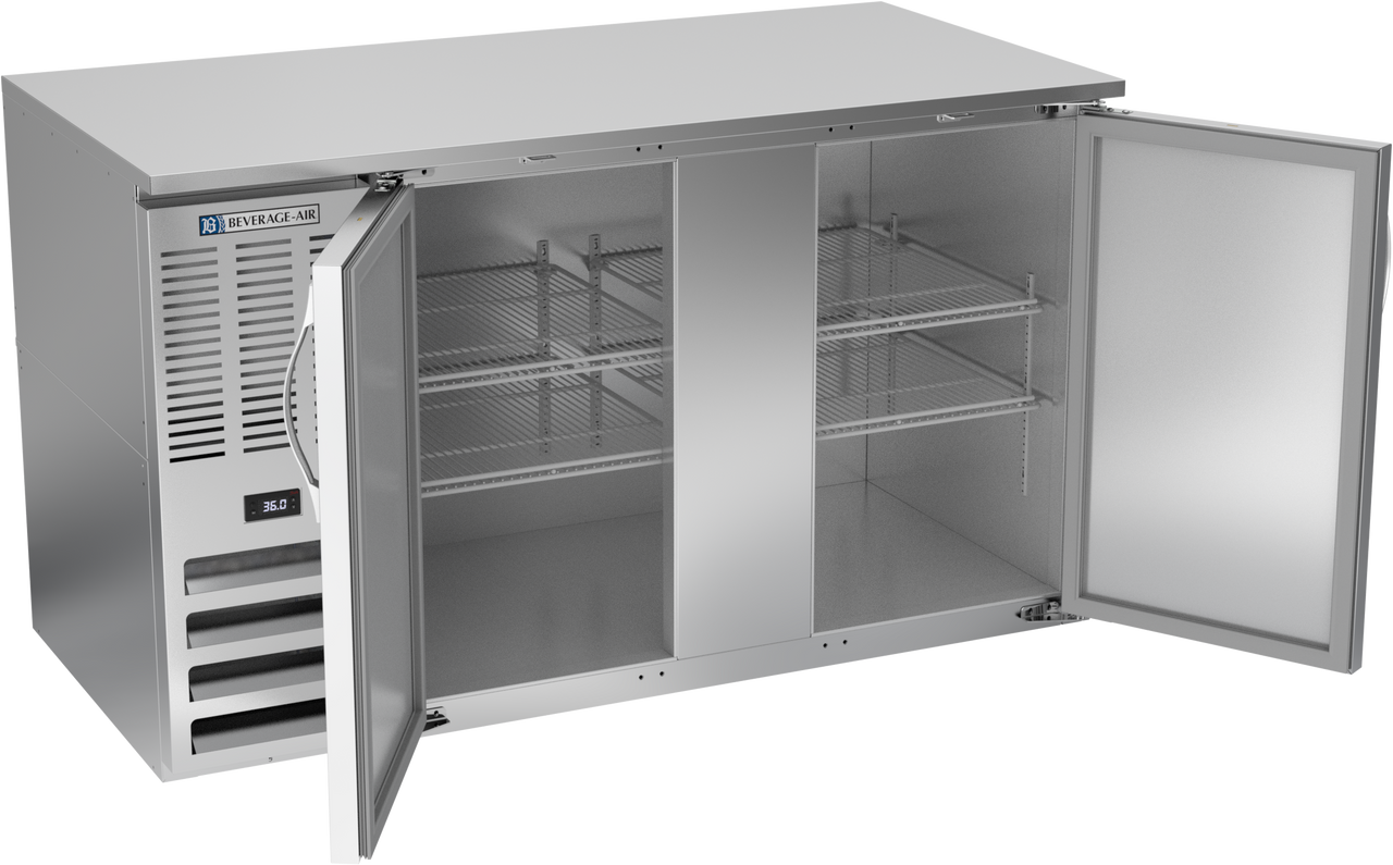 BB58HC-F-S | 58" Solid Doors Food Rated Back Bar in Stainless Steel