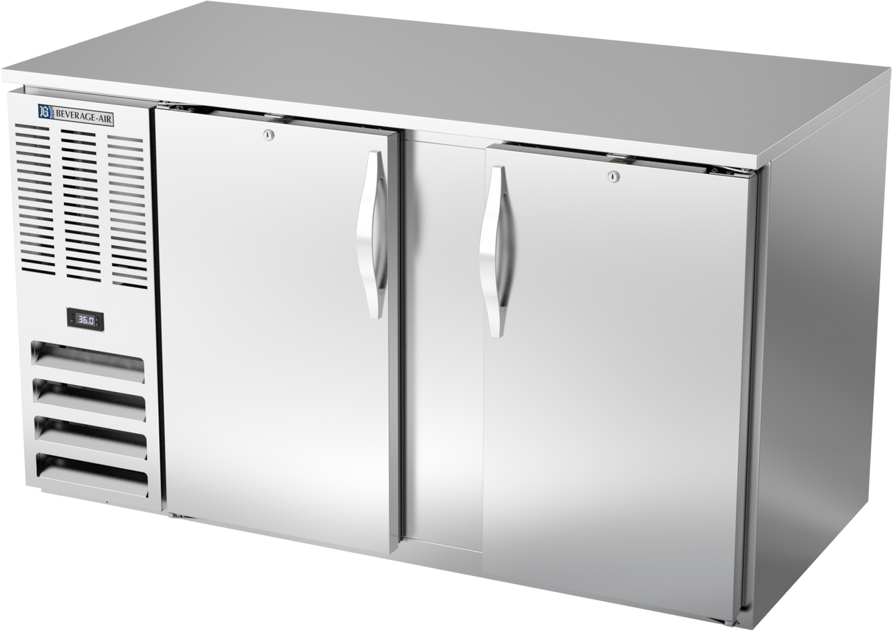 BB58HC-F-S | 58" Solid Doors Food Rated Back Bar in Stainless Steel