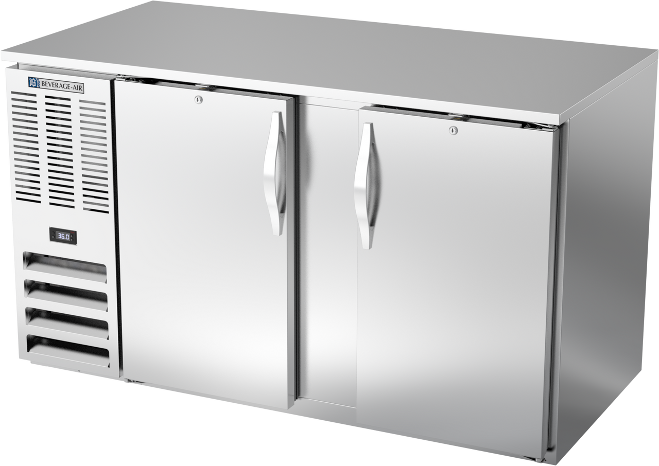 BB58HC-S | 58" Solid Doors Back Bar in Stainless Steel