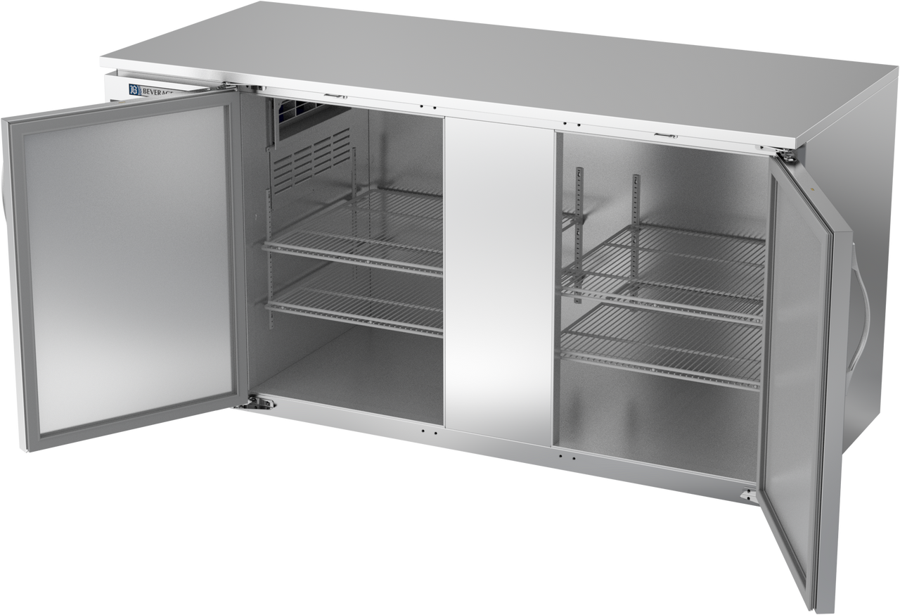 BB68HC-F-S | 68" Solid Doors Food Rated Back Bar in Stainless Steel
