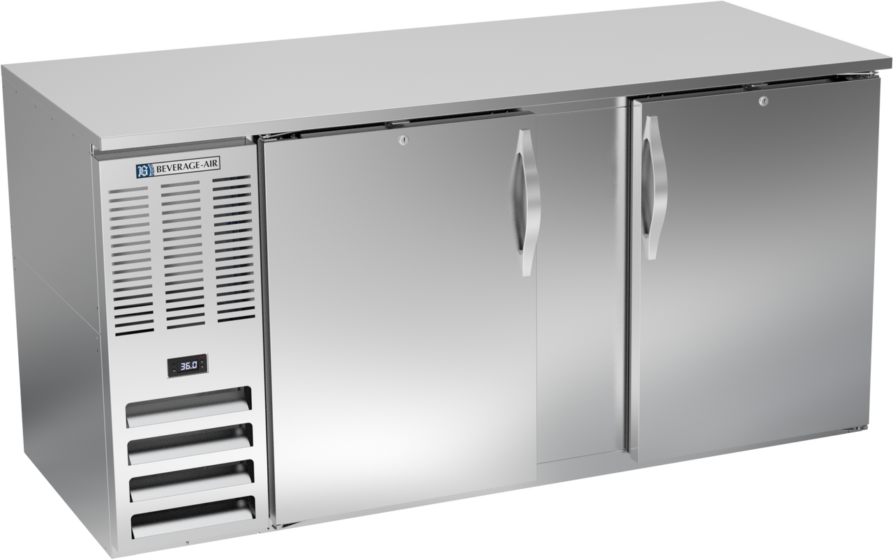 BB68HC-S | 68" Solid Doors Back Bar in Stainless Steel