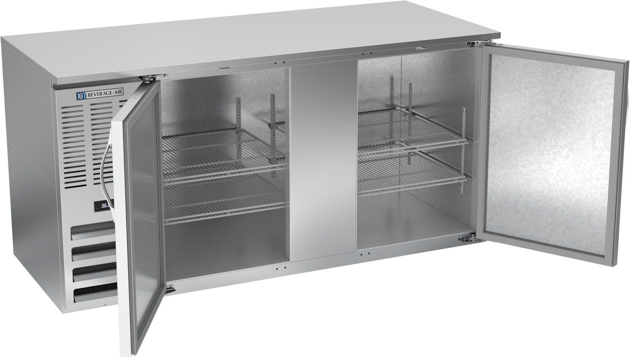 BB68HC-S | 68" Solid Doors Back Bar in Stainless Steel