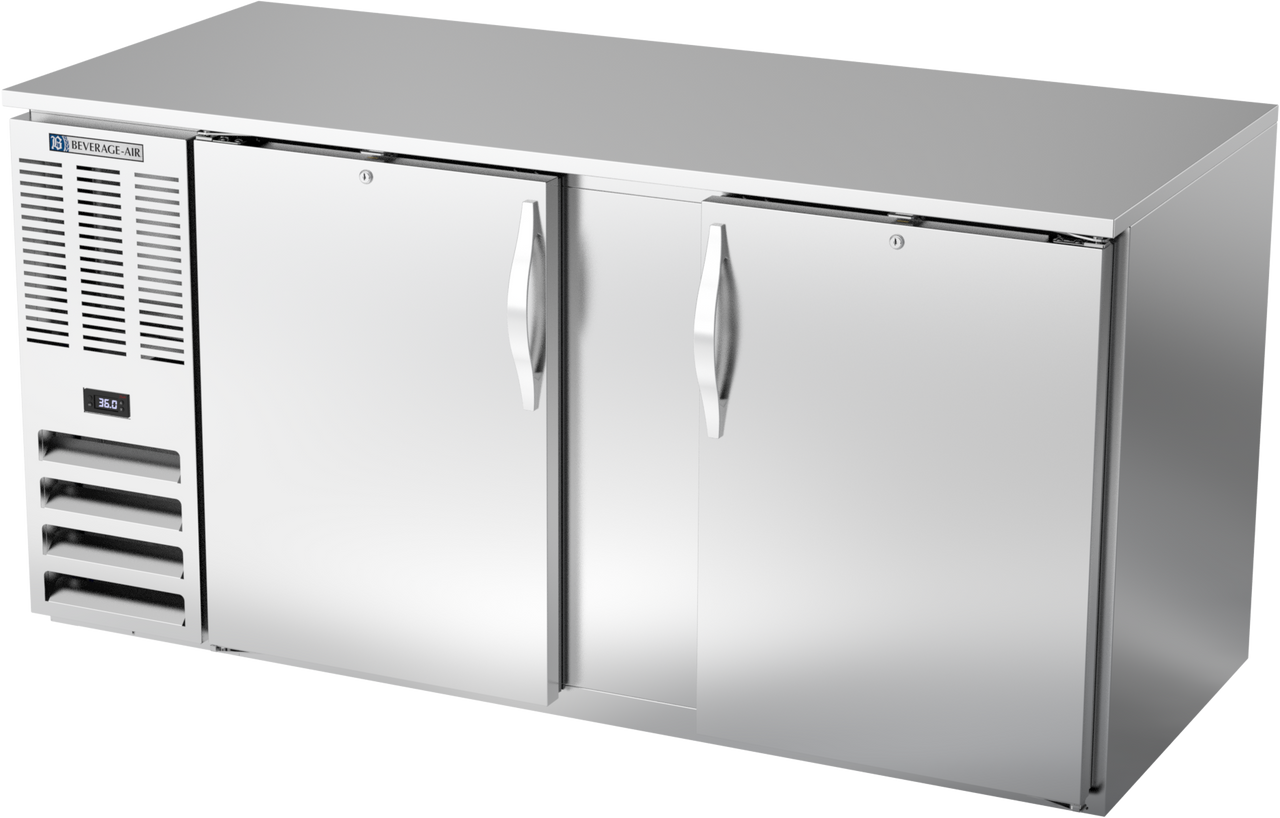 BB68HC-S | 68" Solid Doors Back Bar in Stainless Steel